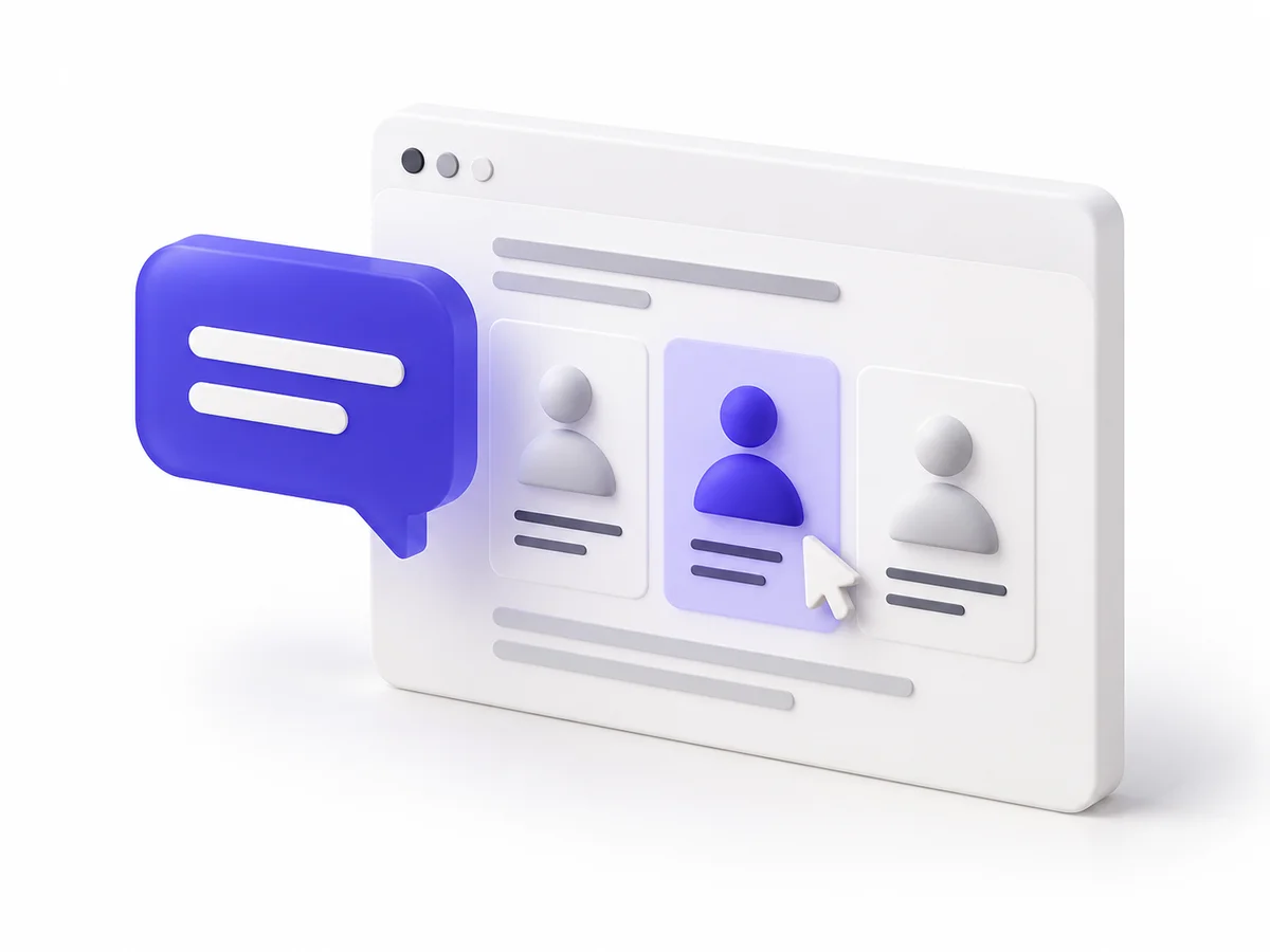 A conversation connected to a change on a website team page